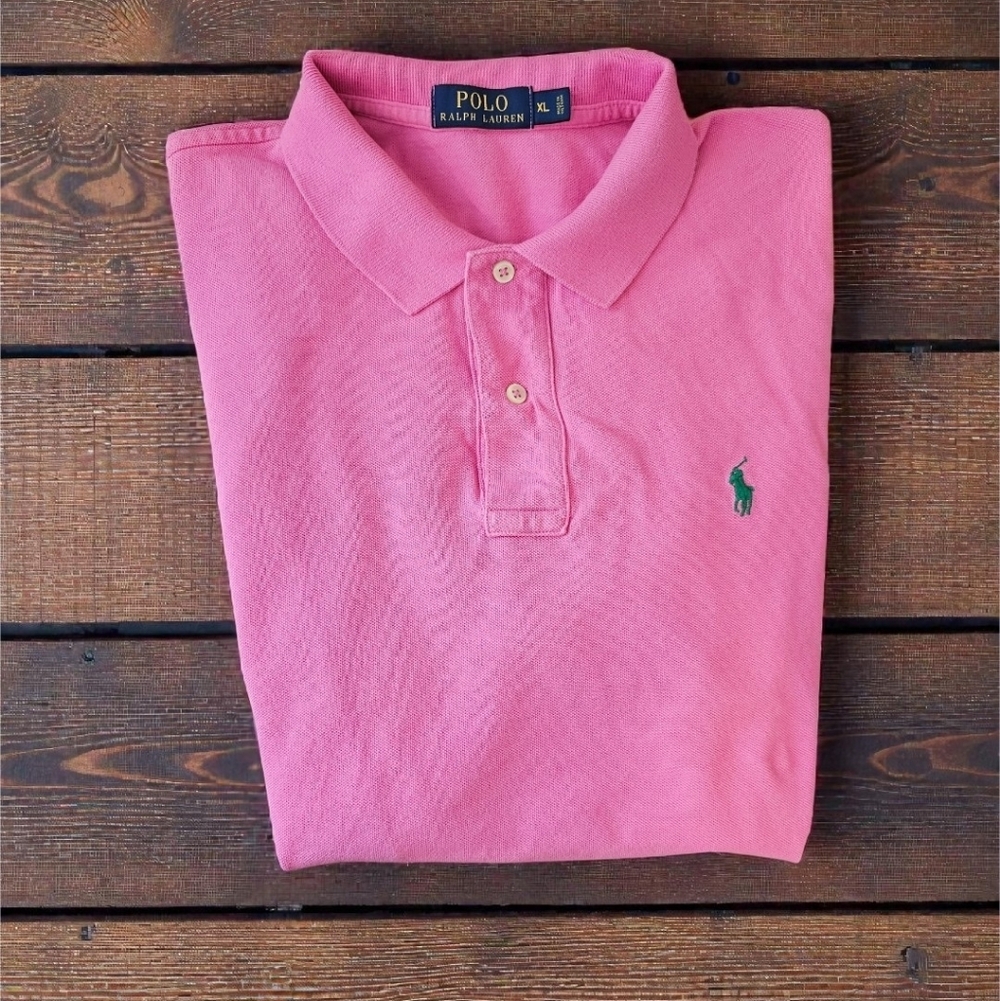 Ralph Lauren Men's Vibrant Pink Polo Shirt With Logo Size-XL